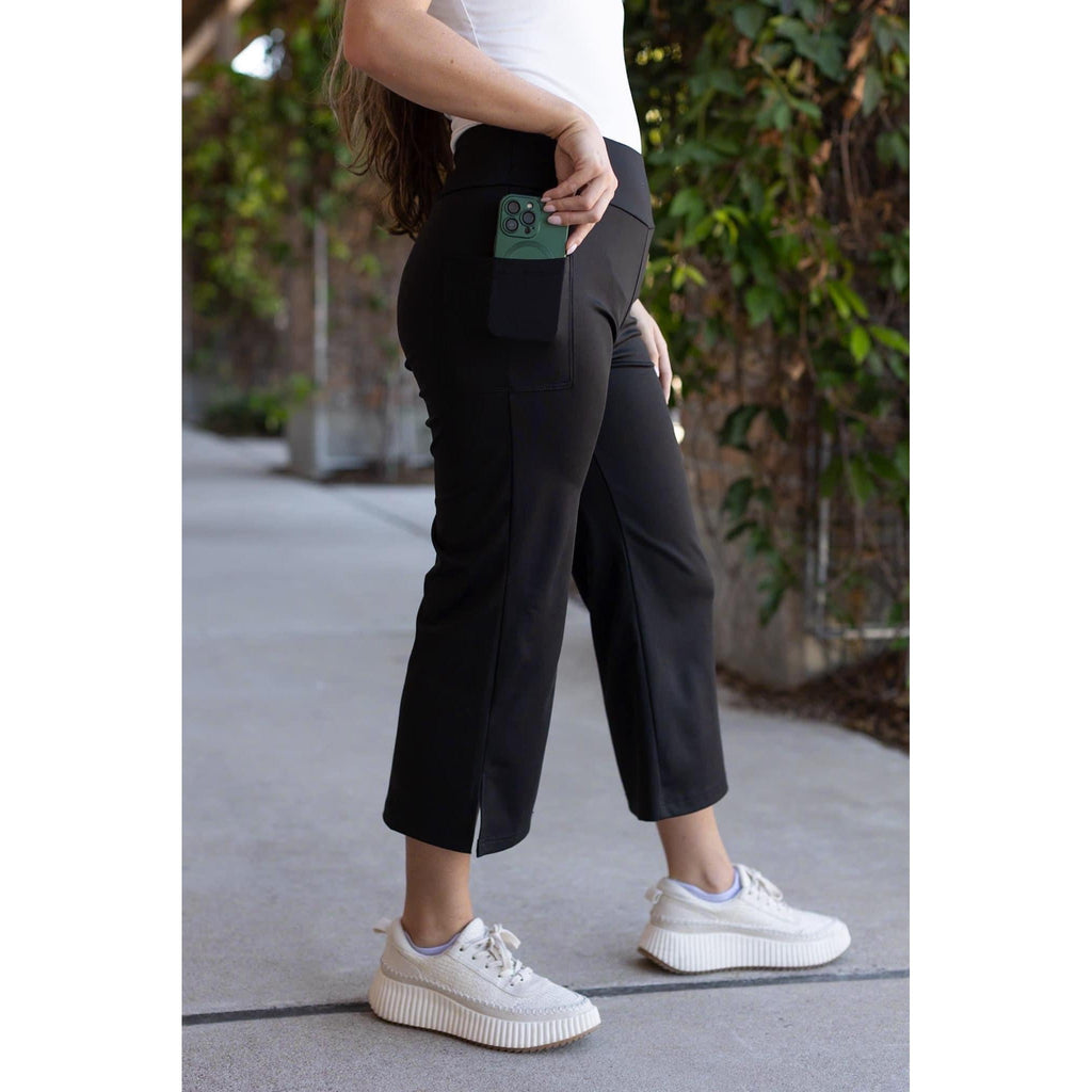Gabriella -Black  High Waisted Gaucho Pants*