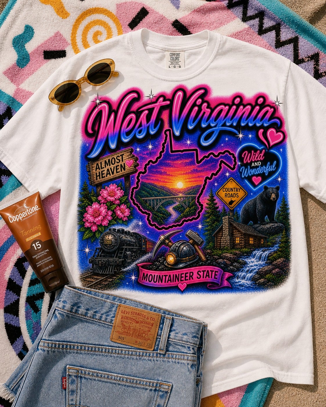 West Virginia Airbrush Graphic Tee