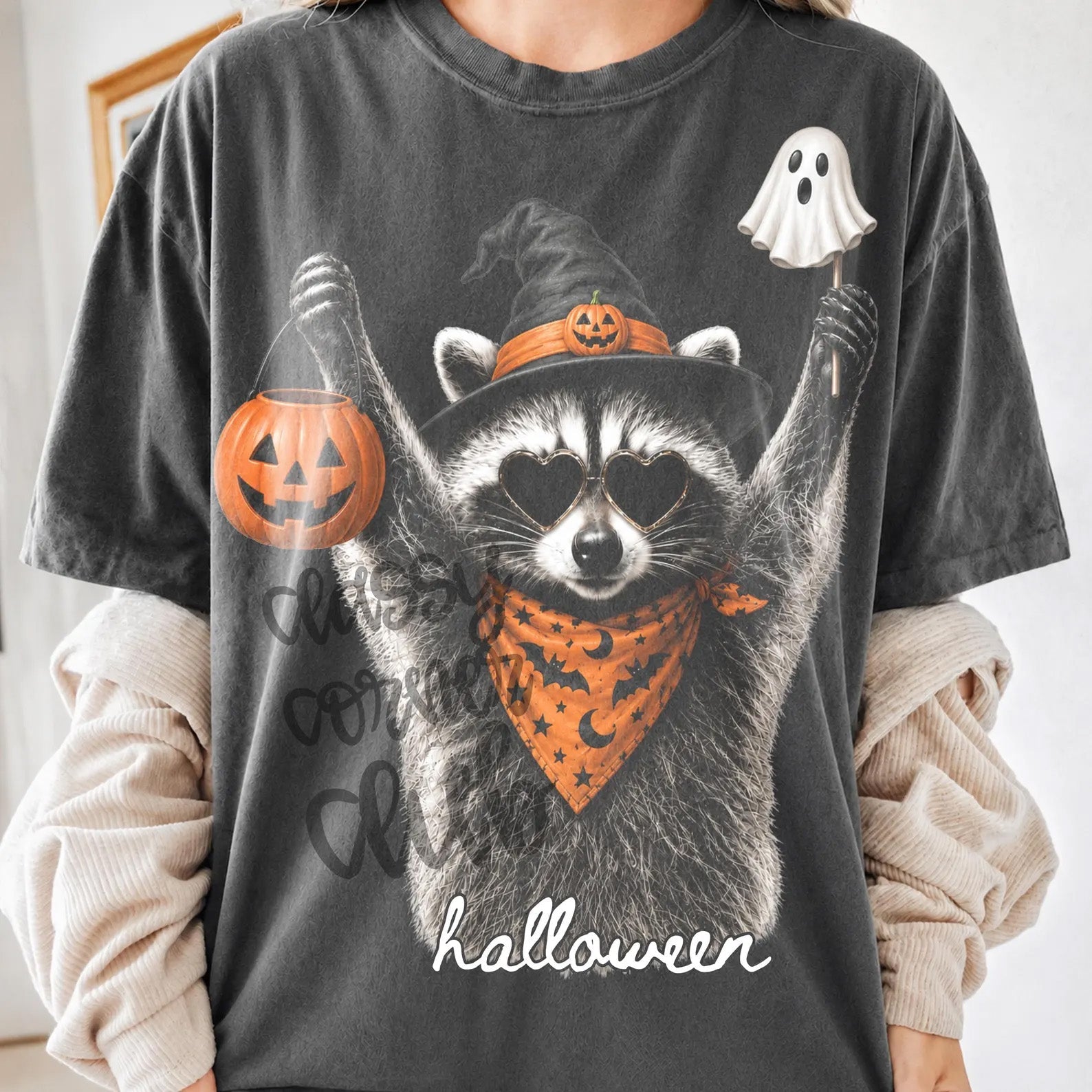 Halloween Raccoon Graphic Tee
