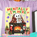 Mentally I'm Here Christmas Ghost Graphic Tee