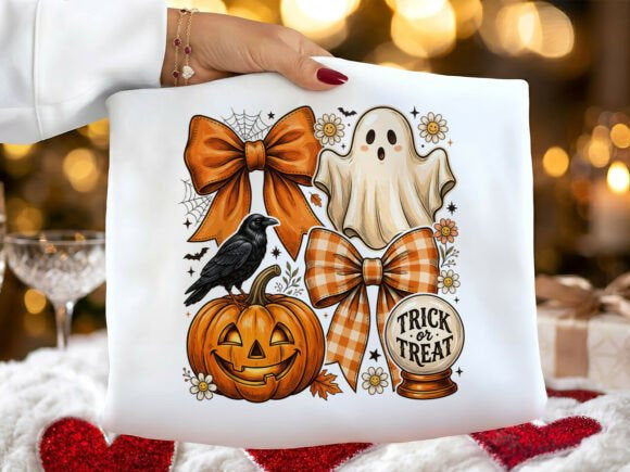 Trick or Treat Plaid Ghost Graphic Tee