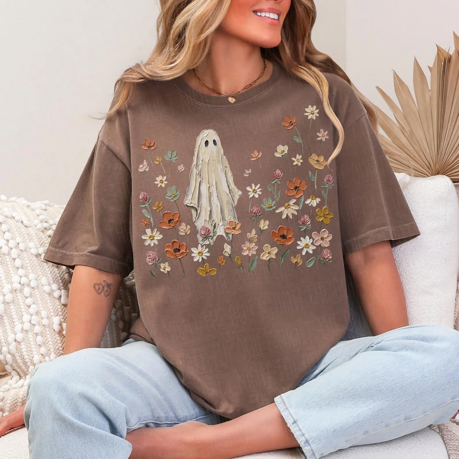 Painted Floral Ghost Graphic Tee