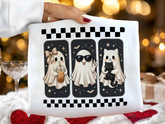 Ghosts and Kitties Graphic Tee
