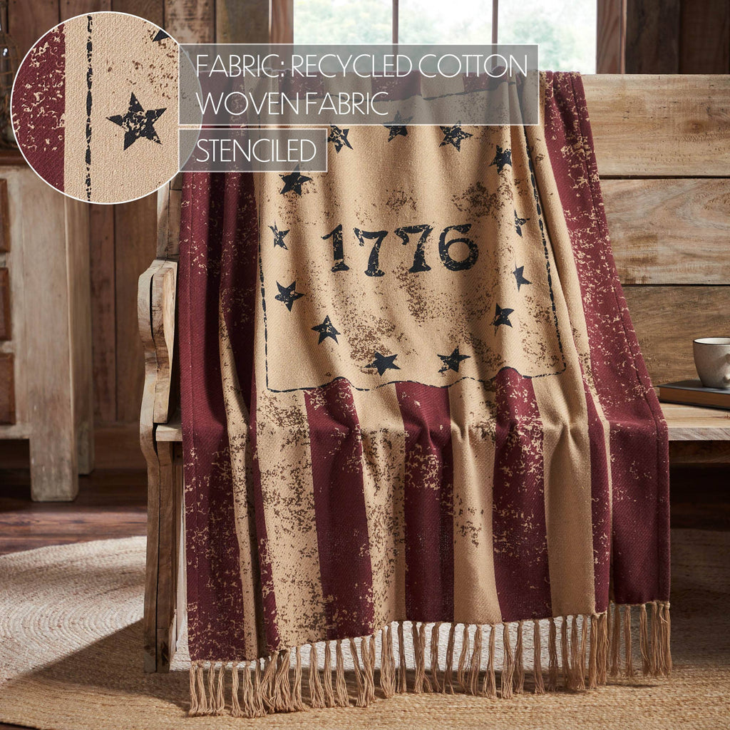 1776 Patriotic Woven Throw Blanket 50x60