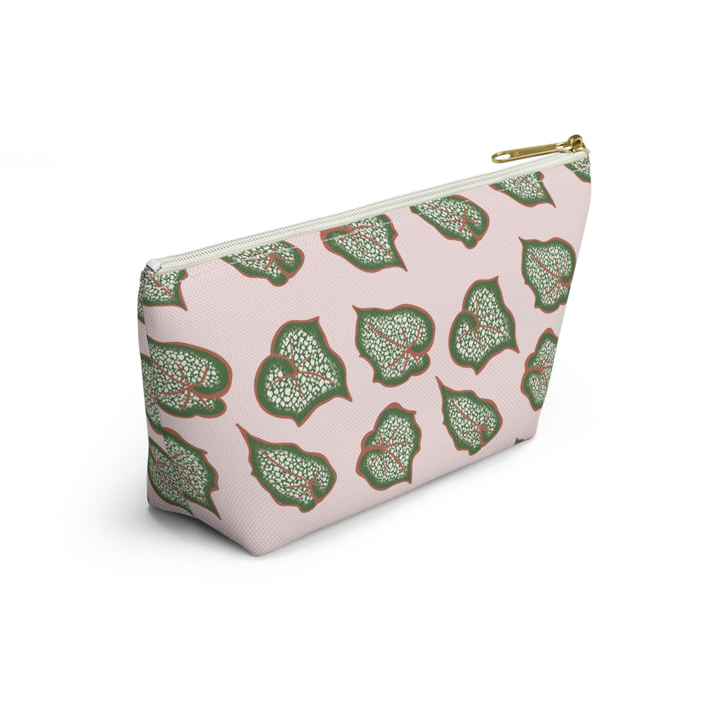 Begonia Pattern Accessory Pouch – Makeup Bag With T-Bottom