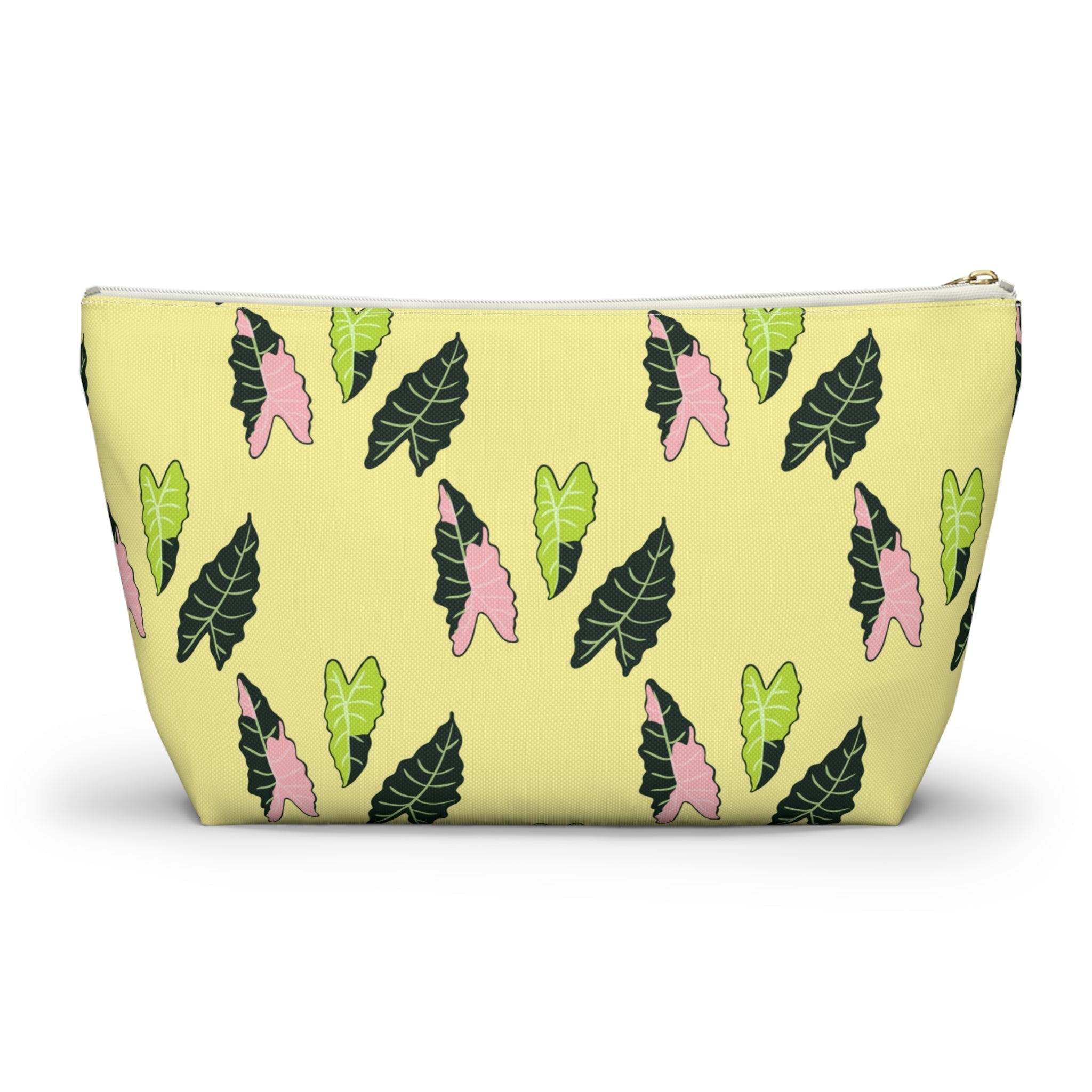 Alocasia Pattern Accessory Pouch – Makeup Bag With T-Bottom