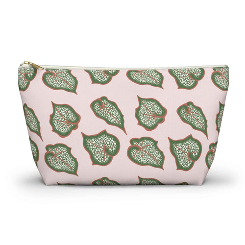 Begonia Pattern Accessory Pouch – Makeup Bag With T-Bottom