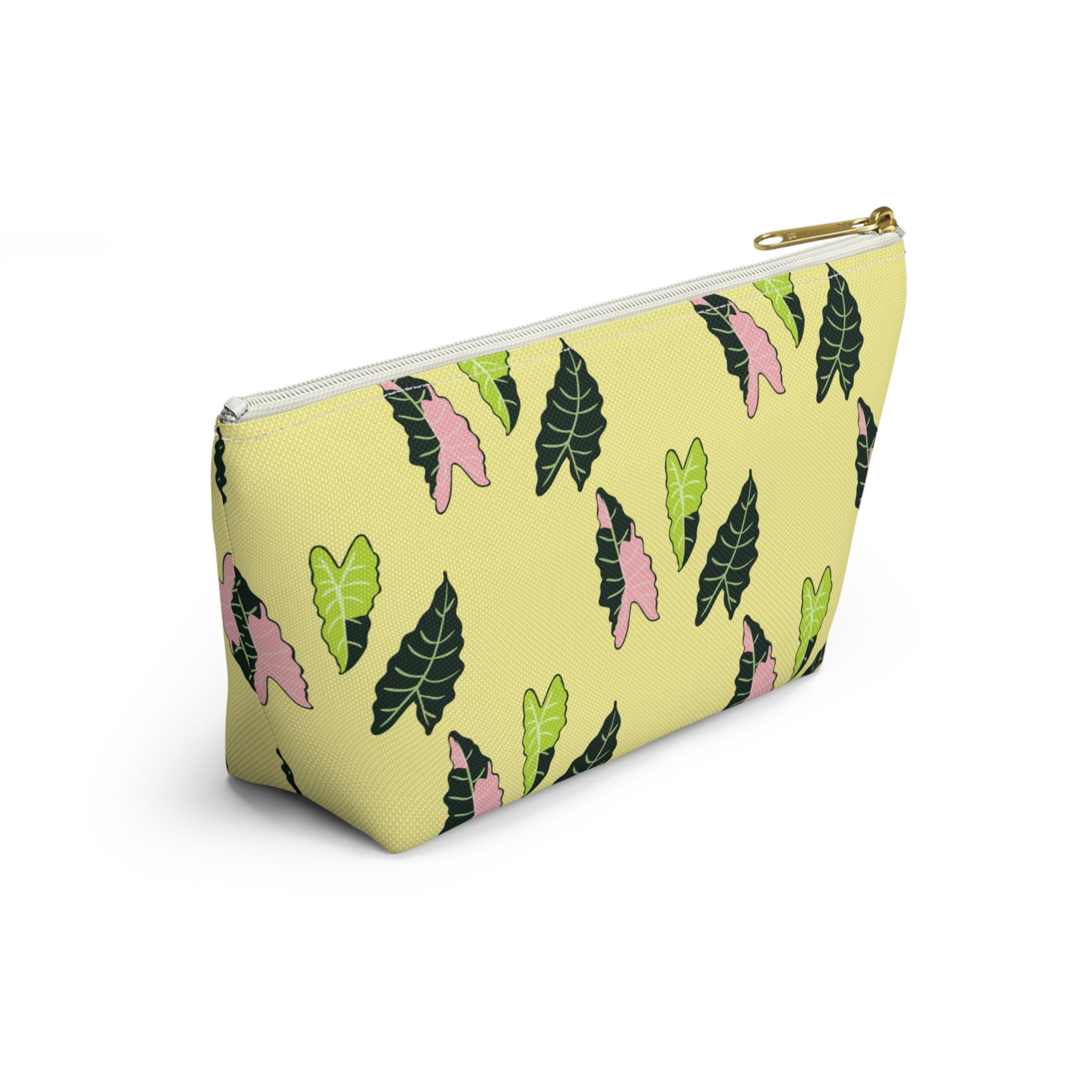 Alocasia Pattern Accessory Pouch – Makeup Bag With T-Bottom