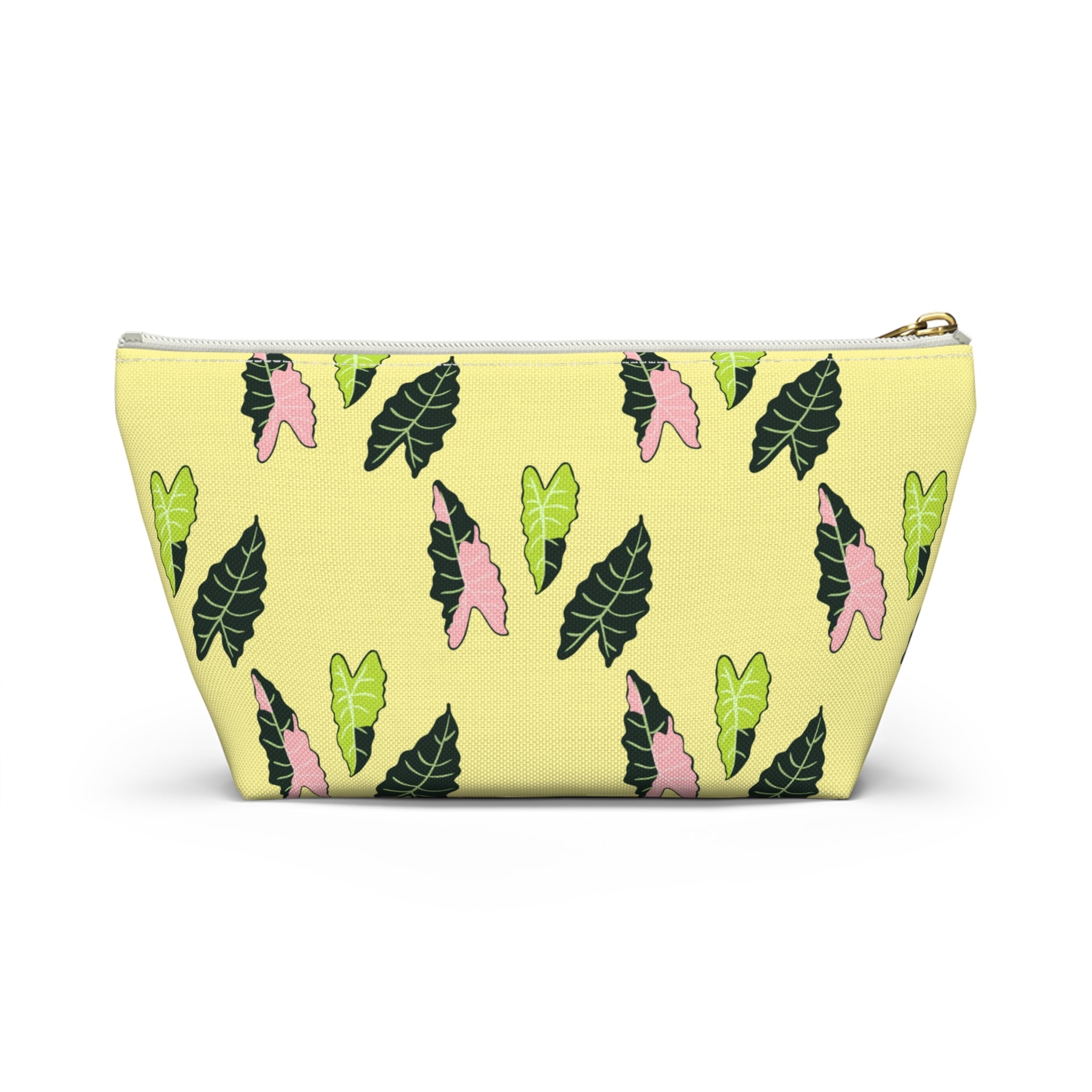 Alocasia Pattern Accessory Pouch – Makeup Bag With T-Bottom