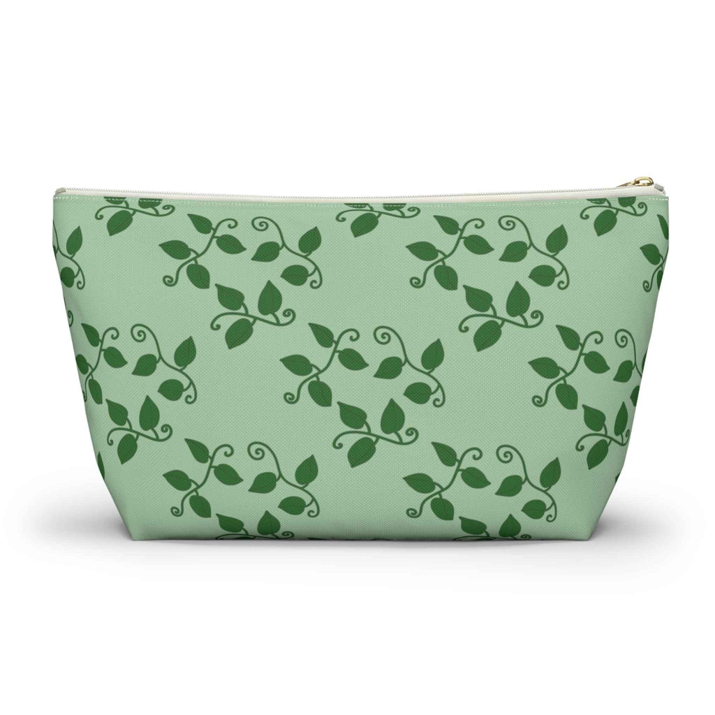 Pothos Pattern Accessory Pouch – Makeup Bag With T-Bottom