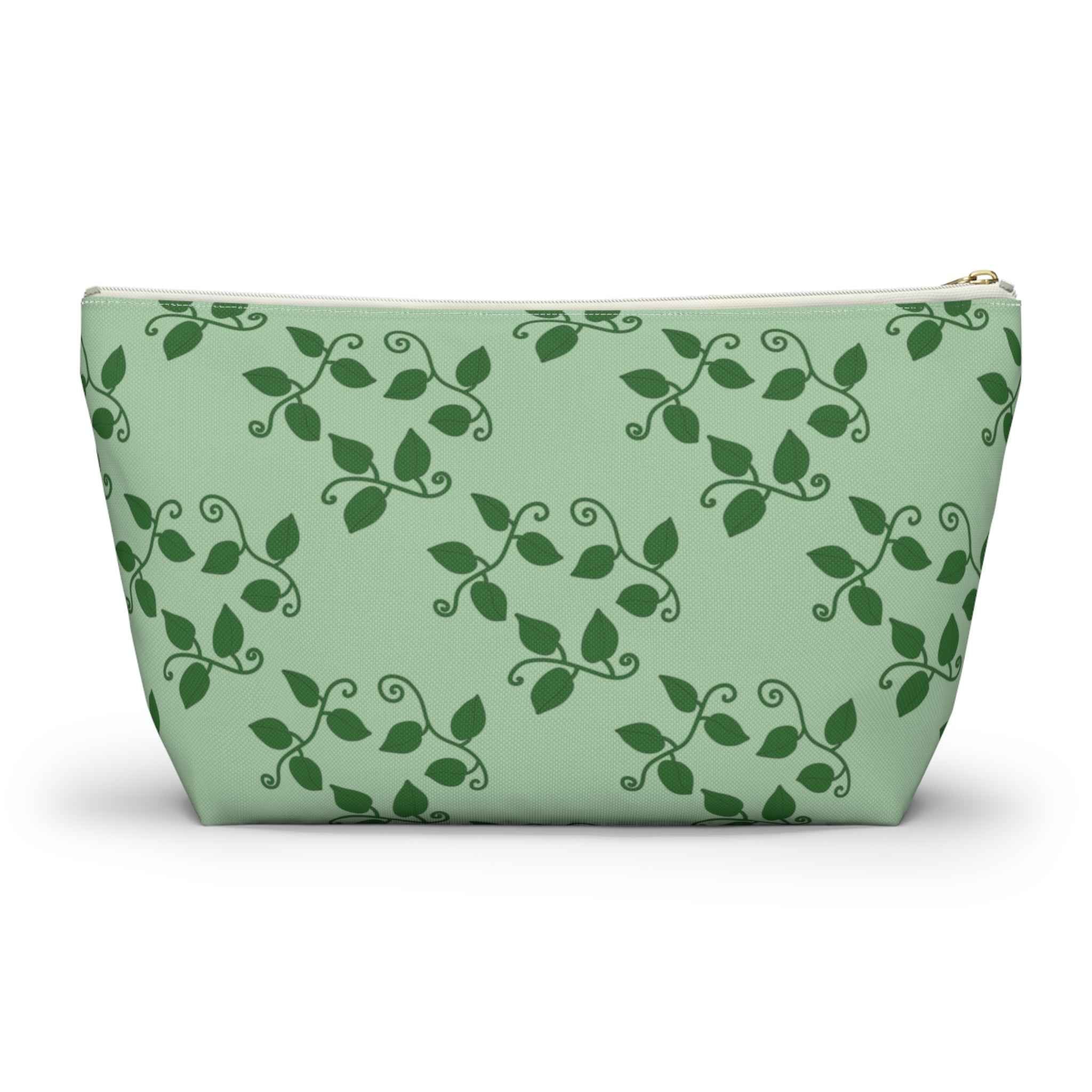 Pothos Pattern Accessory Pouch – Makeup Bag With T-Bottom