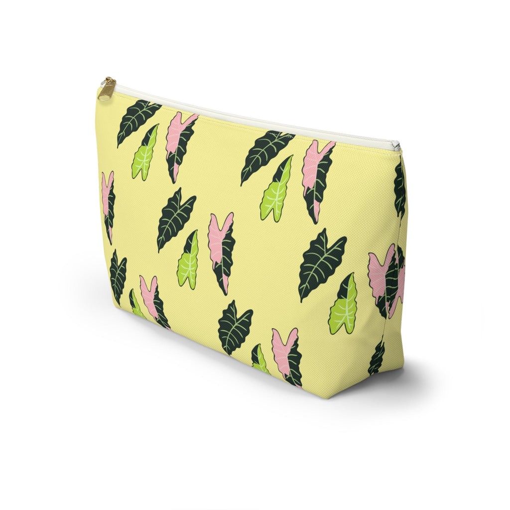 Alocasia Pattern Accessory Pouch – Makeup Bag With T-Bottom