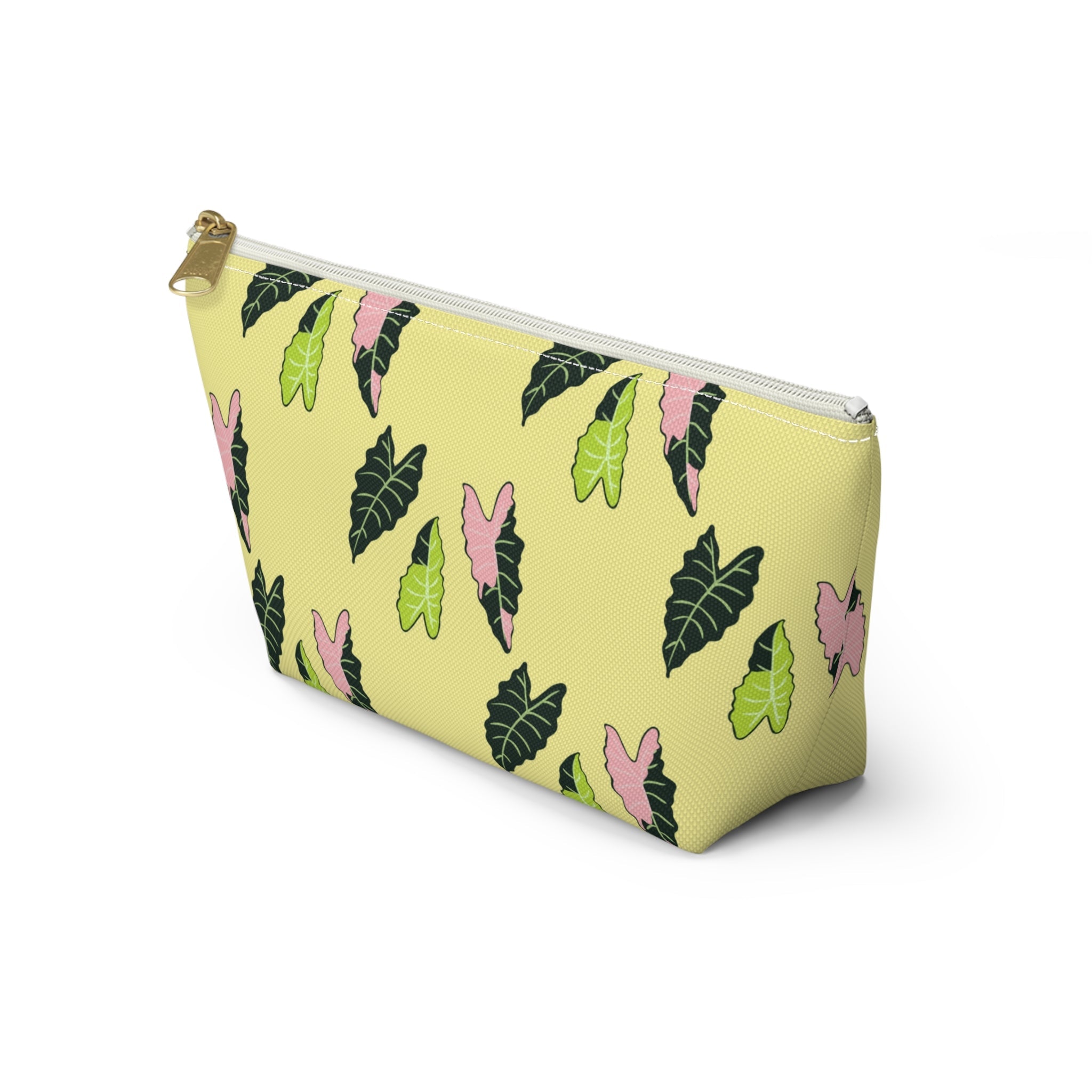 Alocasia Pattern Accessory Pouch – Makeup Bag With T-Bottom