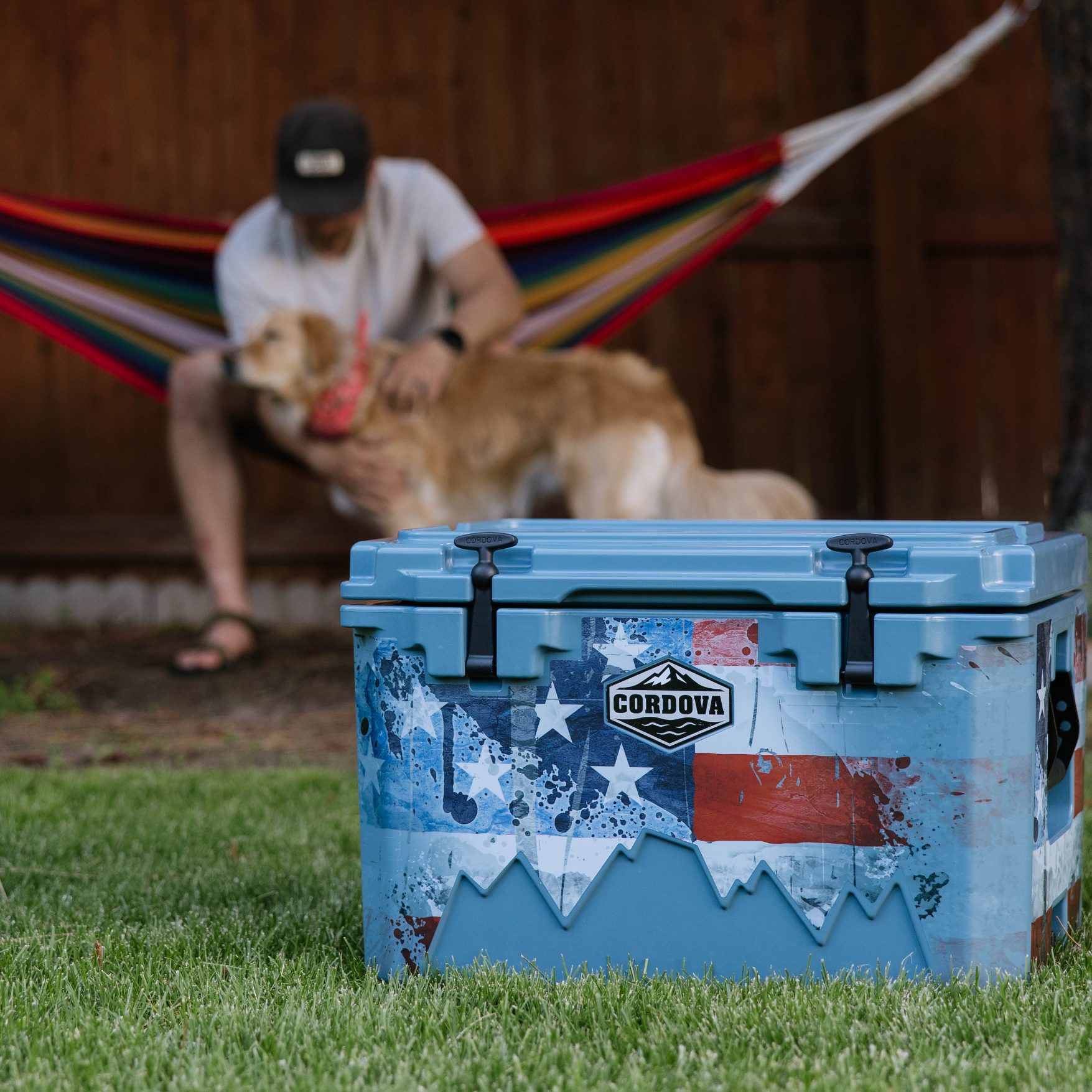 American Flag Hard Cooler