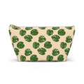 Monstera Pattern Accessory Pouch – Makeup Bag With T-Bottom