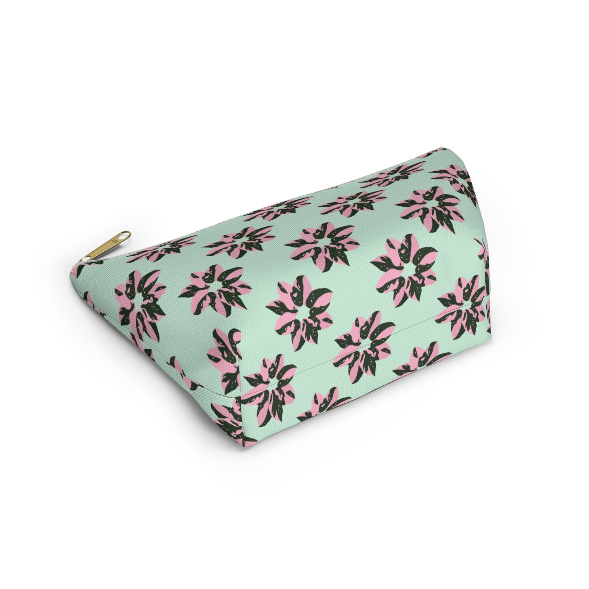 Pink Princess Philodendron Pattern Accessory Pouch – Makeup Bag With T-Bottom
