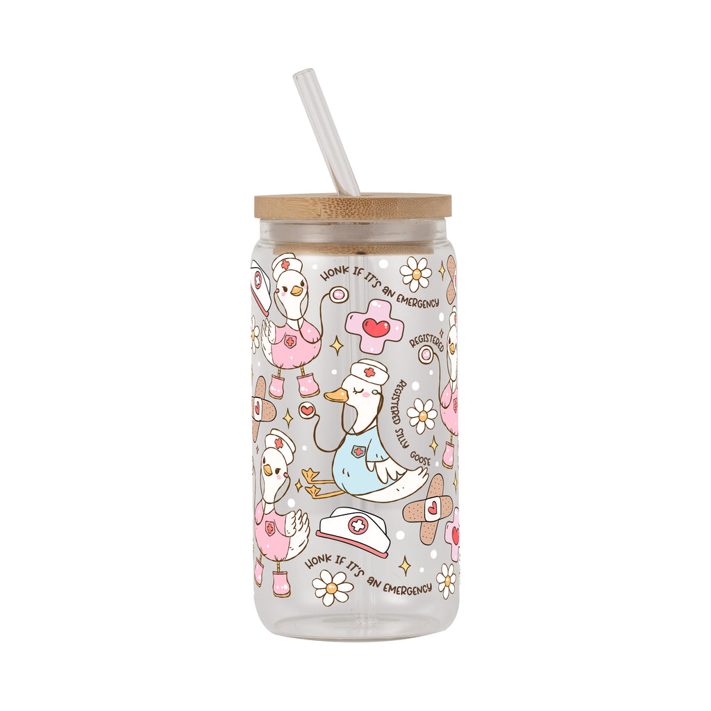 Registered Silly Goose Glass Cup, Mug & Tumbler with Lid and Straw