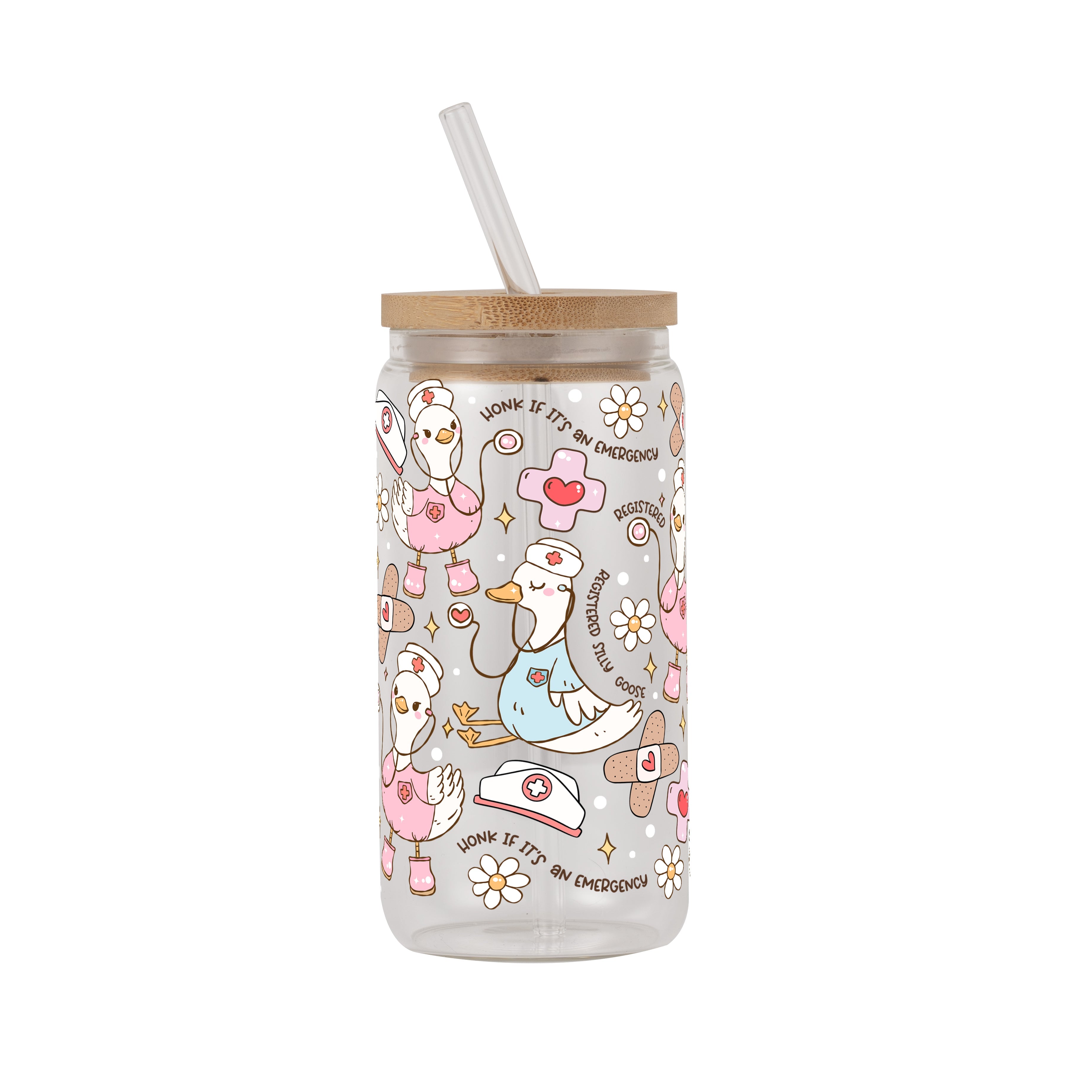 Registered Silly Goose Glass Cup, Mug & Tumbler with Lid and Straw