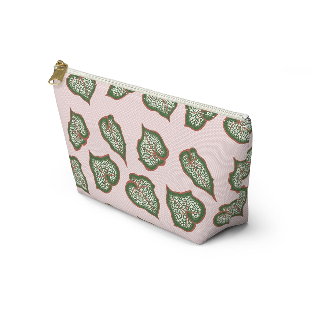 Begonia Pattern Accessory Pouch – Makeup Bag With T-Bottom