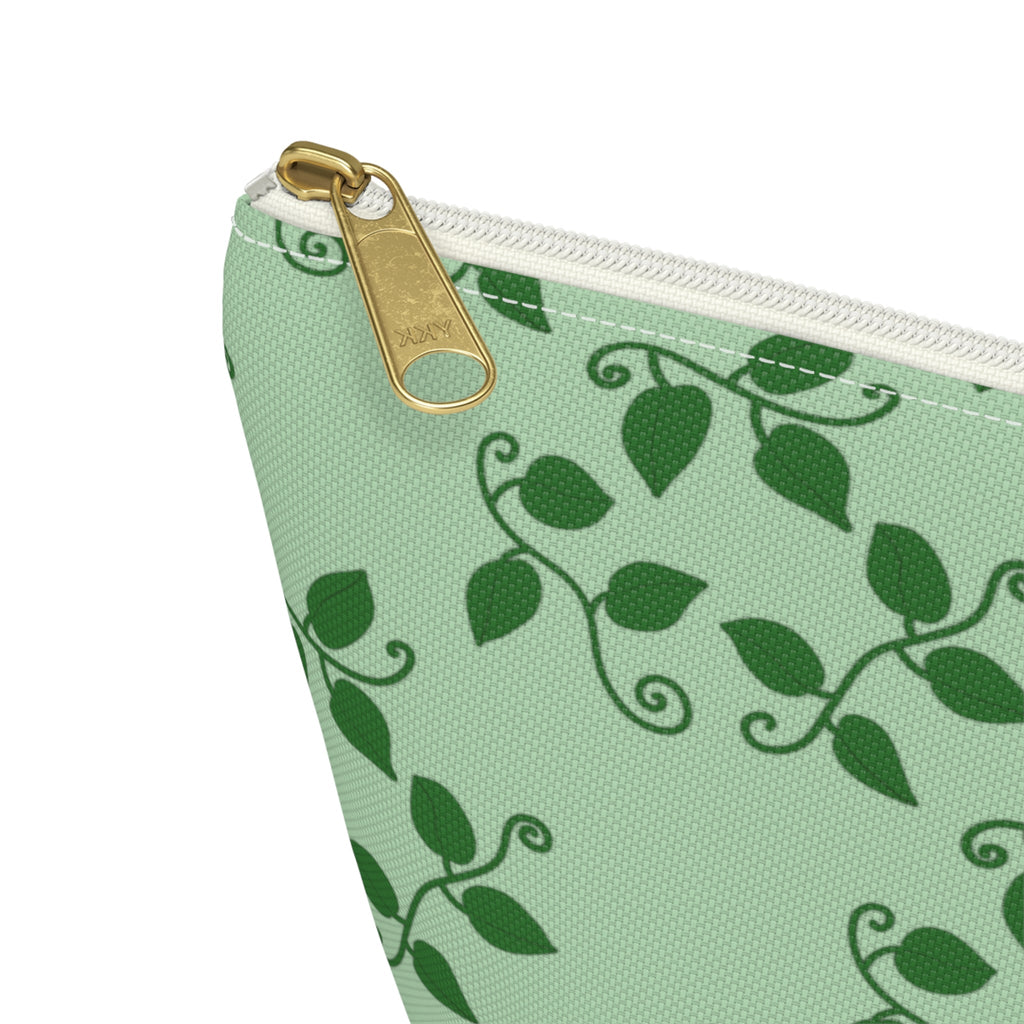 Pothos Pattern Accessory Pouch – Makeup Bag With T-Bottom