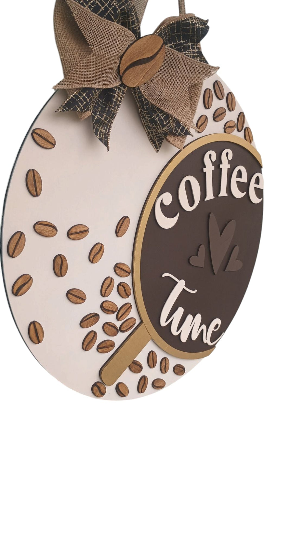 Handcrafted Coffee Bar Sign – Wooden Coffee Time Wall or Door Decor