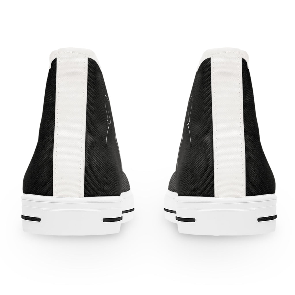 Women’s Black High-Top Sneakers – Political Parody Statement Shoes