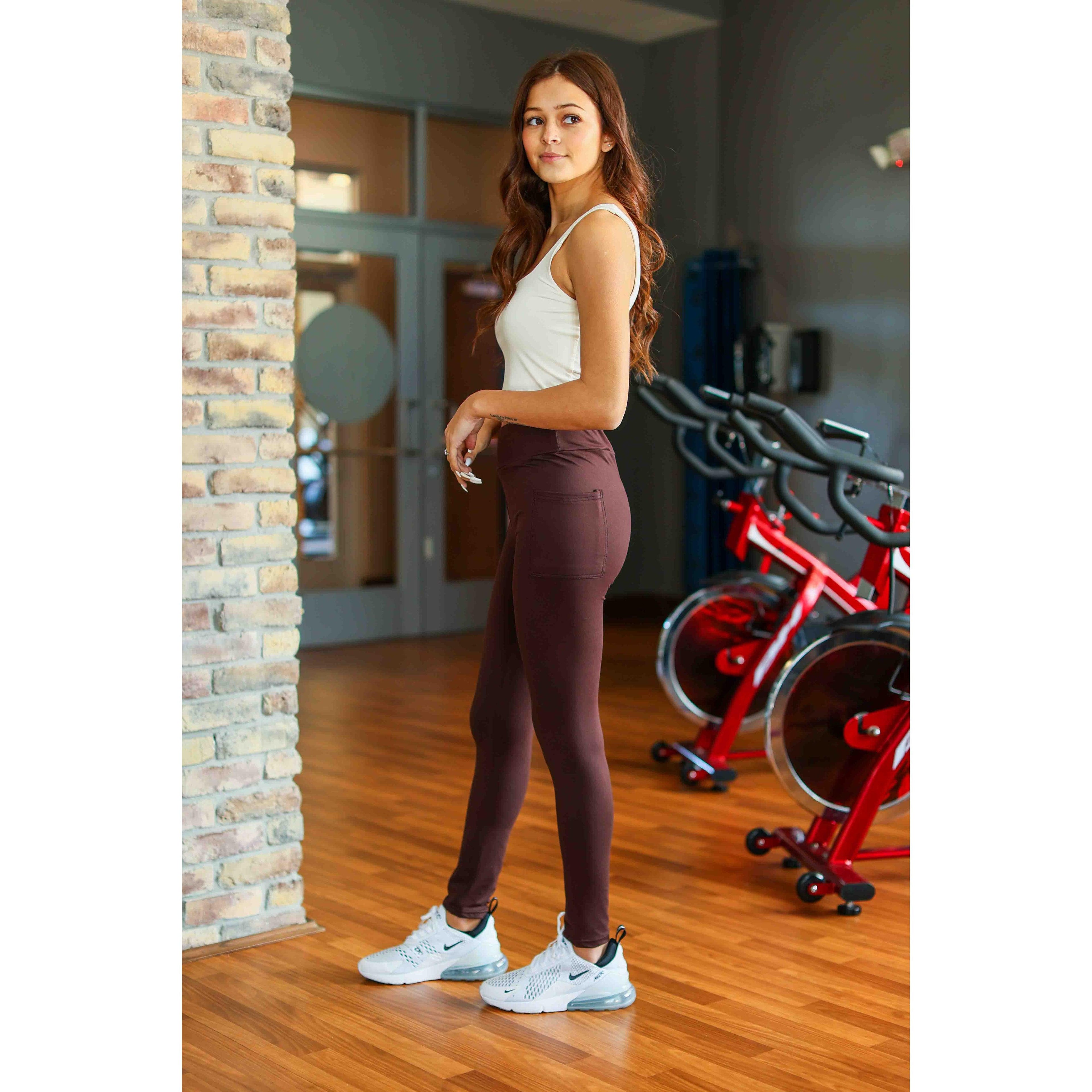 Brady -  Brown FULL LENGTH Leggings with POCKET
