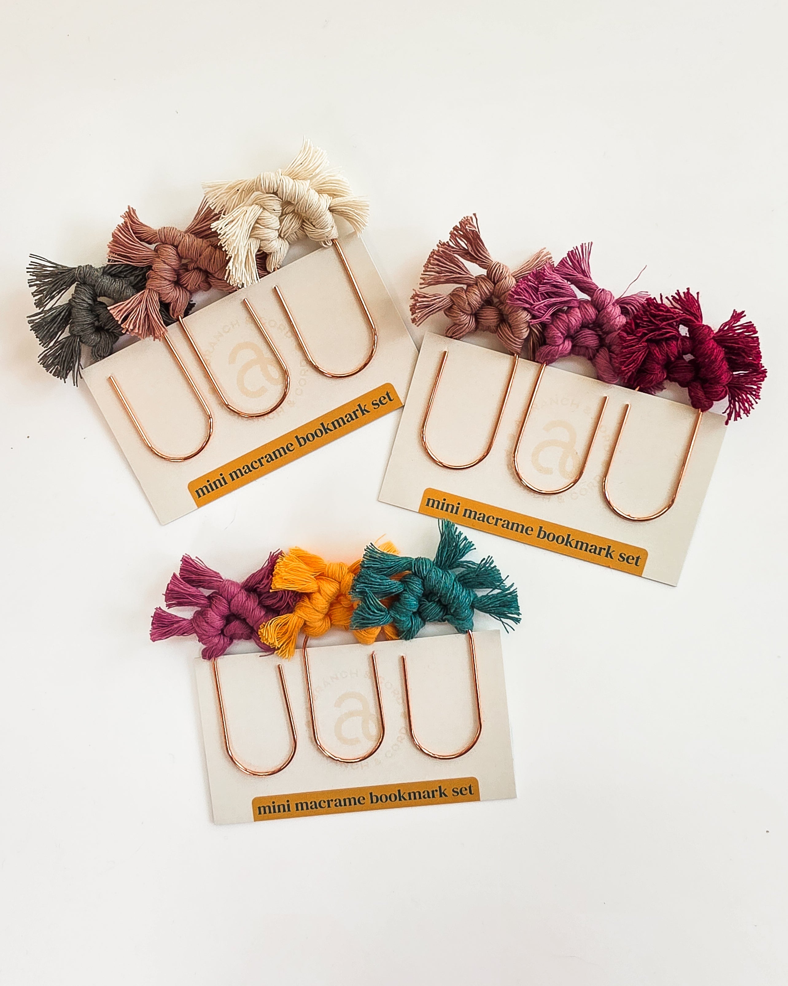 3-Pack Mini Macrame Bookmarks – Handmade Boho Fiber Art for Book Lovers