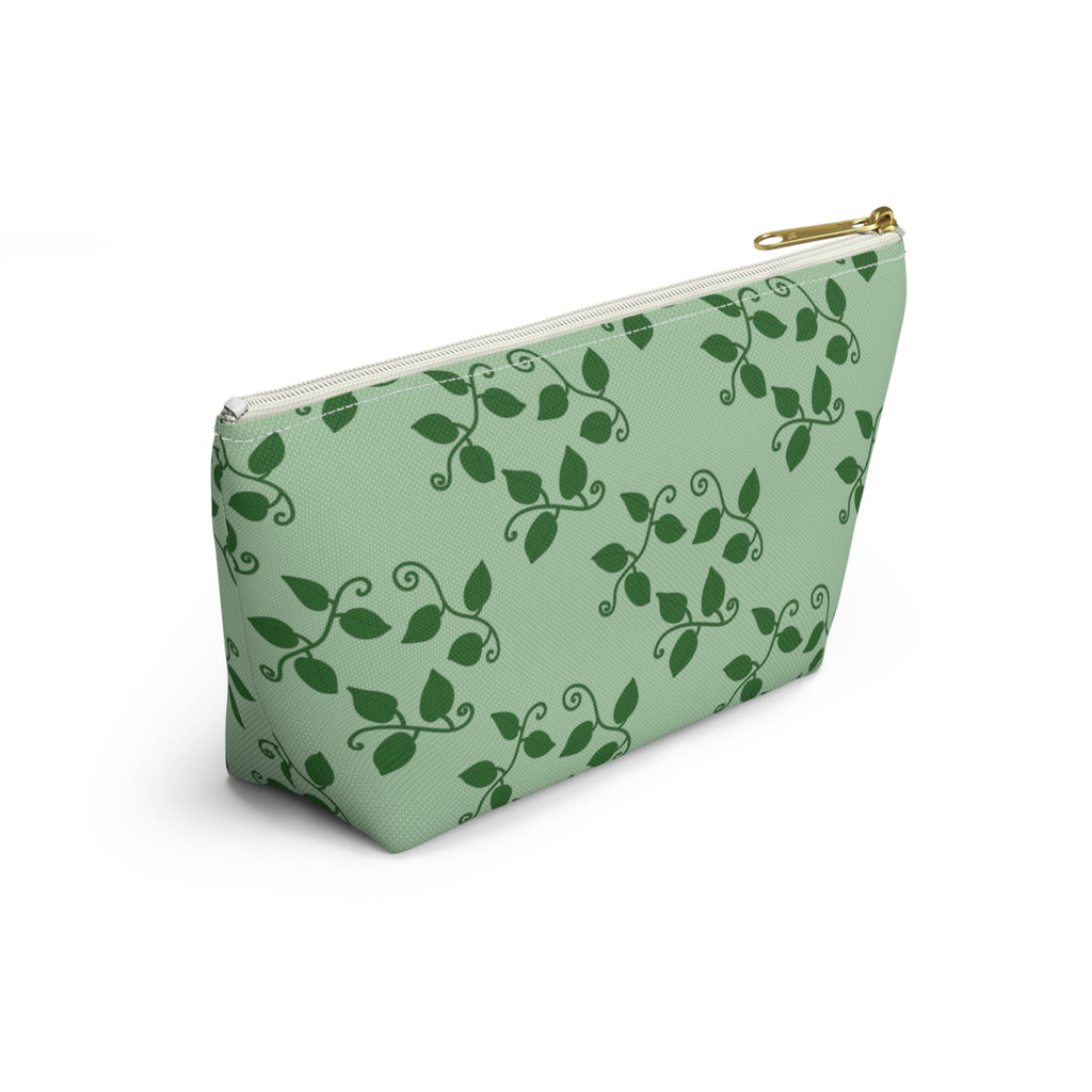 Pothos Pattern Accessory Pouch – Makeup Bag With T-Bottom