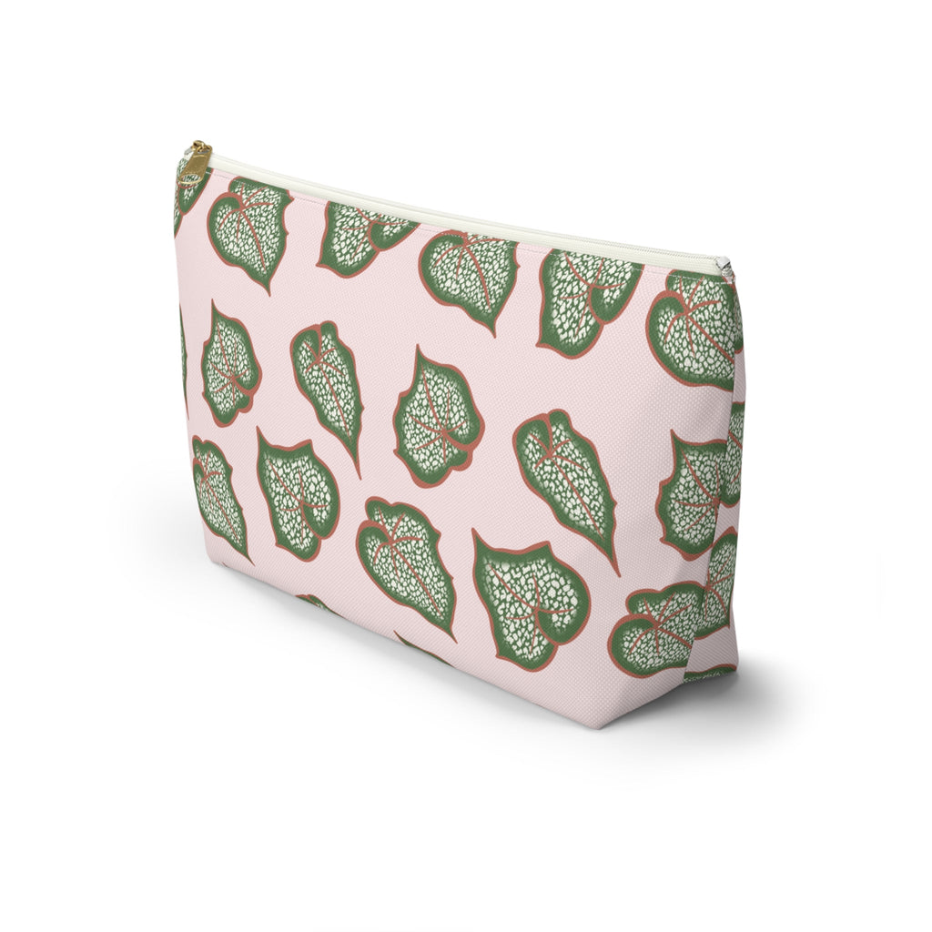 Begonia Pattern Accessory Pouch – Makeup Bag With T-Bottom