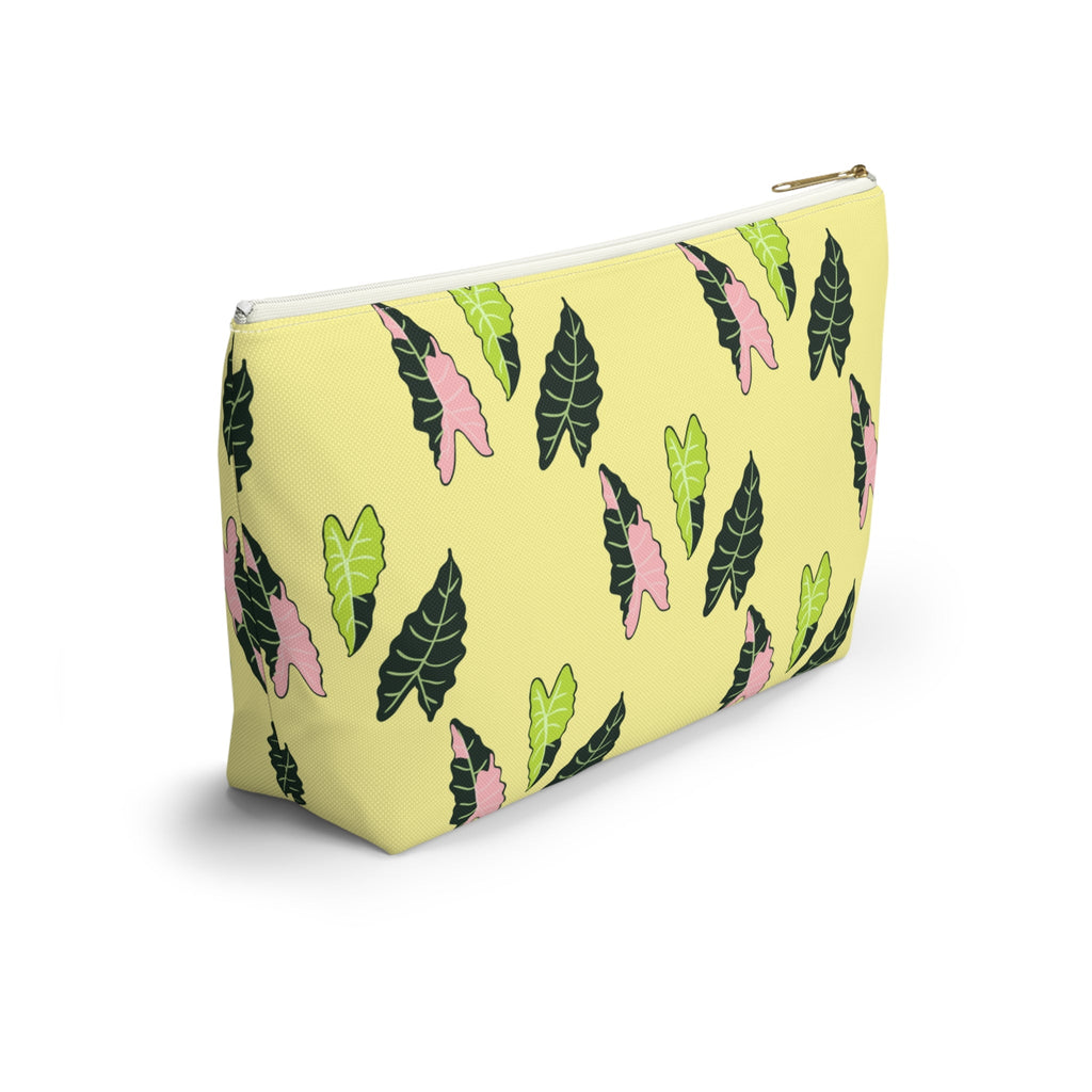 Alocasia Pattern Accessory Pouch – Makeup Bag With T-Bottom
