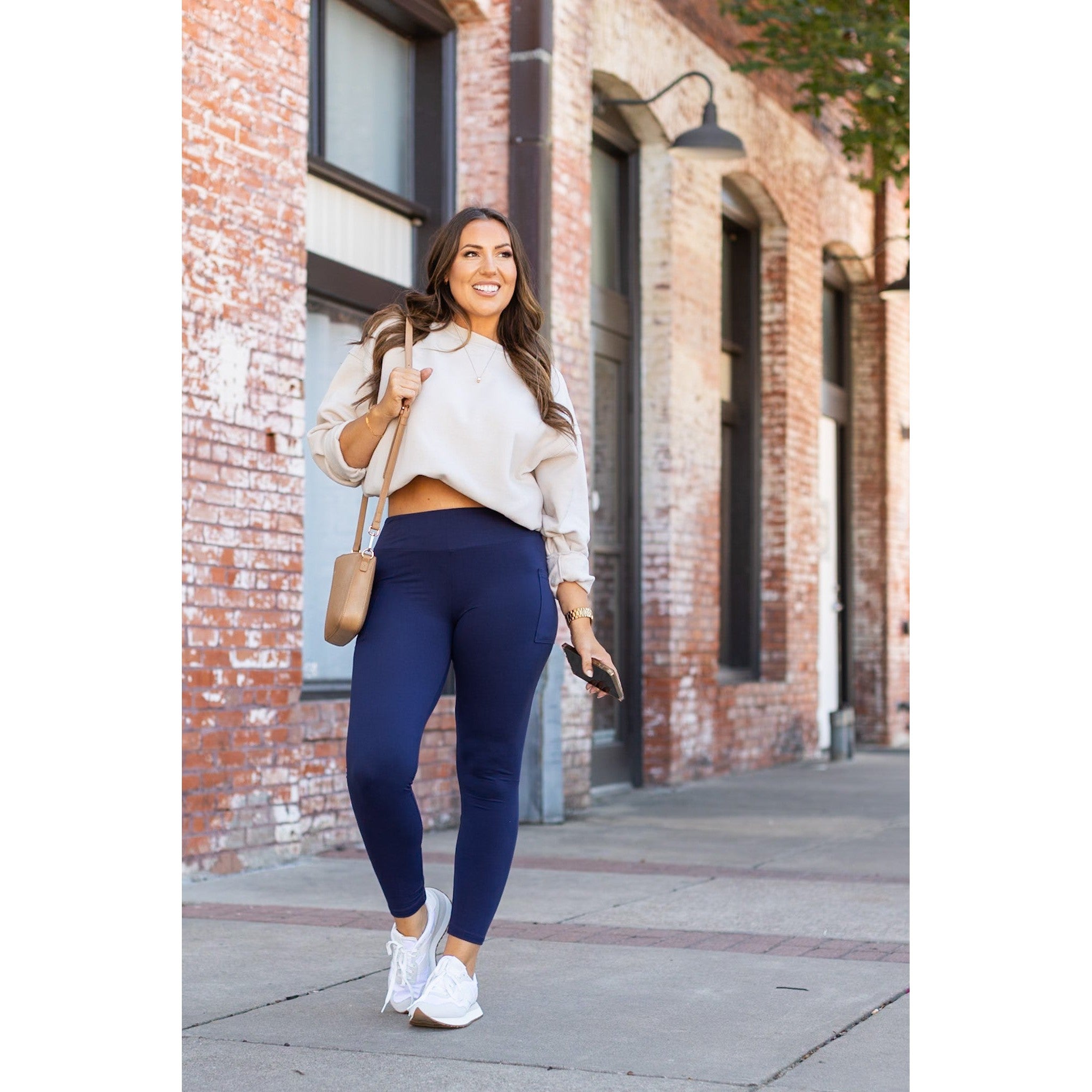 Nyla - Navy Full-Length with Pocket Leggings