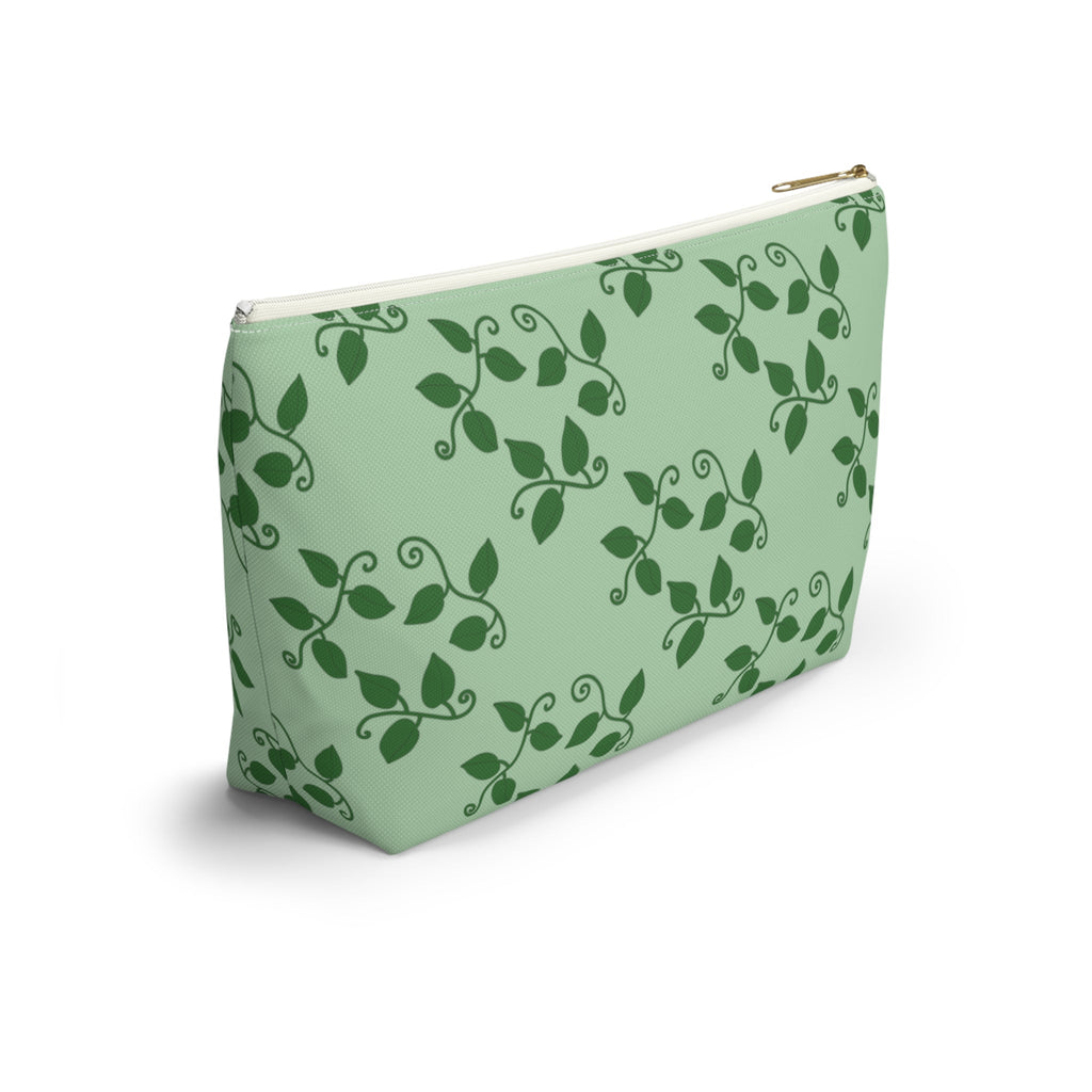 Pothos Pattern Accessory Pouch – Makeup Bag With T-Bottom
