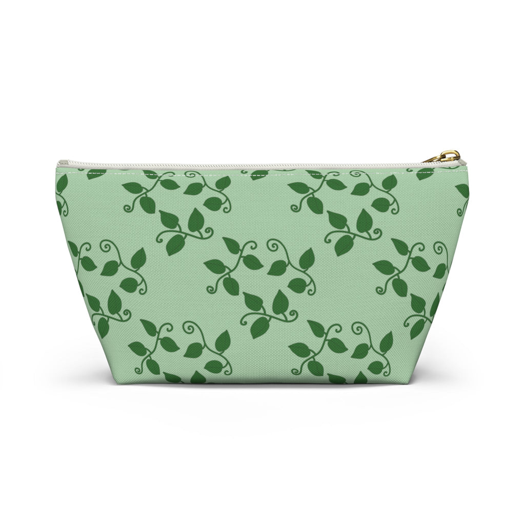 Pothos Pattern Accessory Pouch – Makeup Bag With T-Bottom