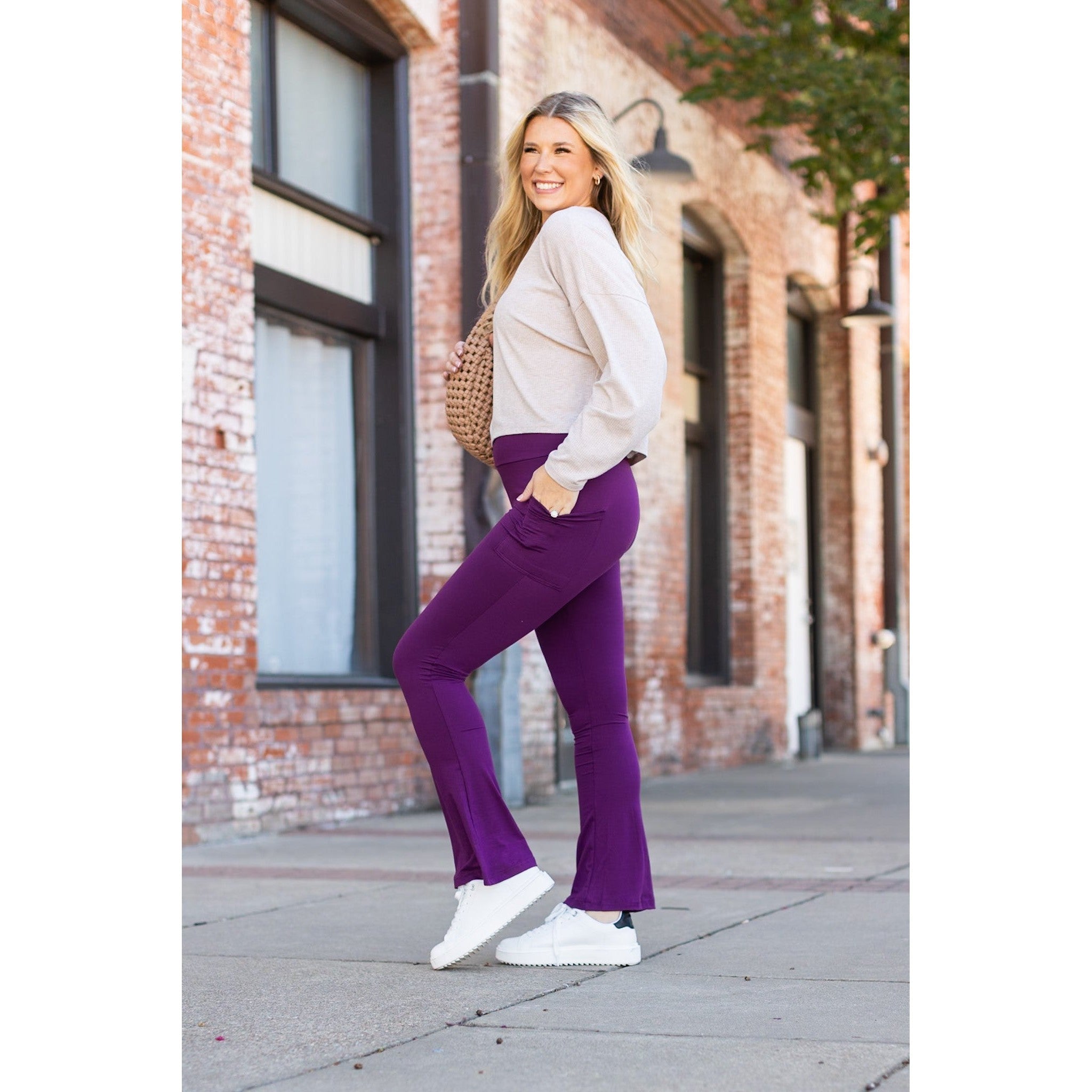 Reese  Purple Flare Leggings