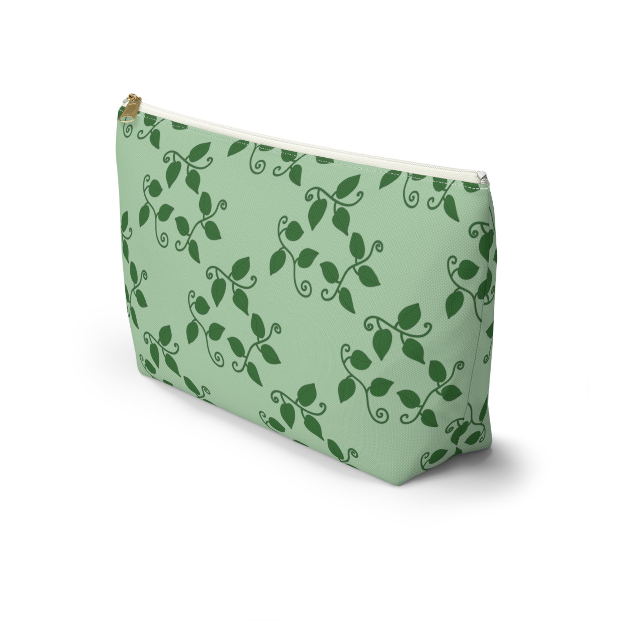 Pothos Pattern Accessory Pouch – Makeup Bag With T-Bottom