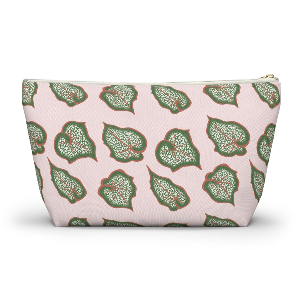 Begonia Pattern Accessory Pouch – Makeup Bag With T-Bottom