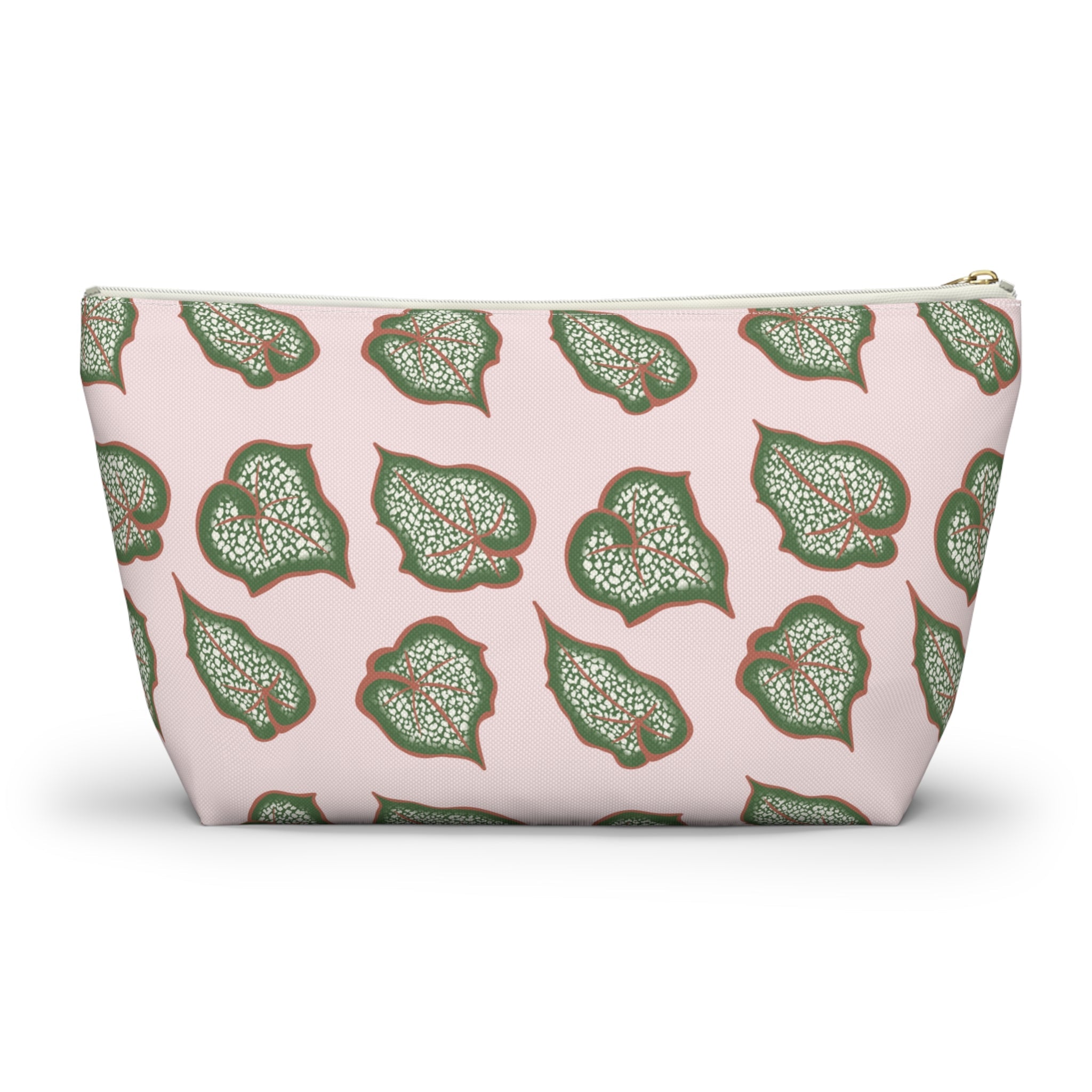 Begonia Pattern Accessory Pouch – Makeup Bag With T-Bottom