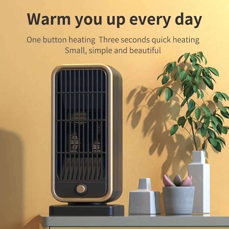 500W Portable Ceramic Space Heater with Safety Tip-Over Protection – Square Design
