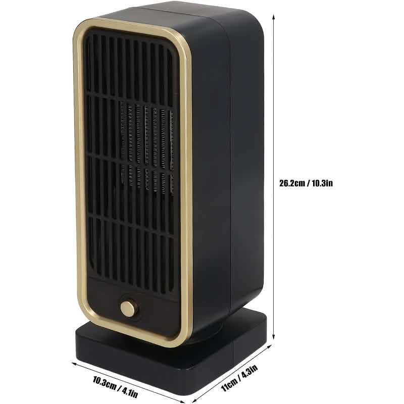 500W Portable Ceramic Space Heater with Safety Tip-Over Protection – Square Design