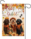 MEHOFOND Fall Happy Thanksgiving Garden Flag Double Sided 12x18in