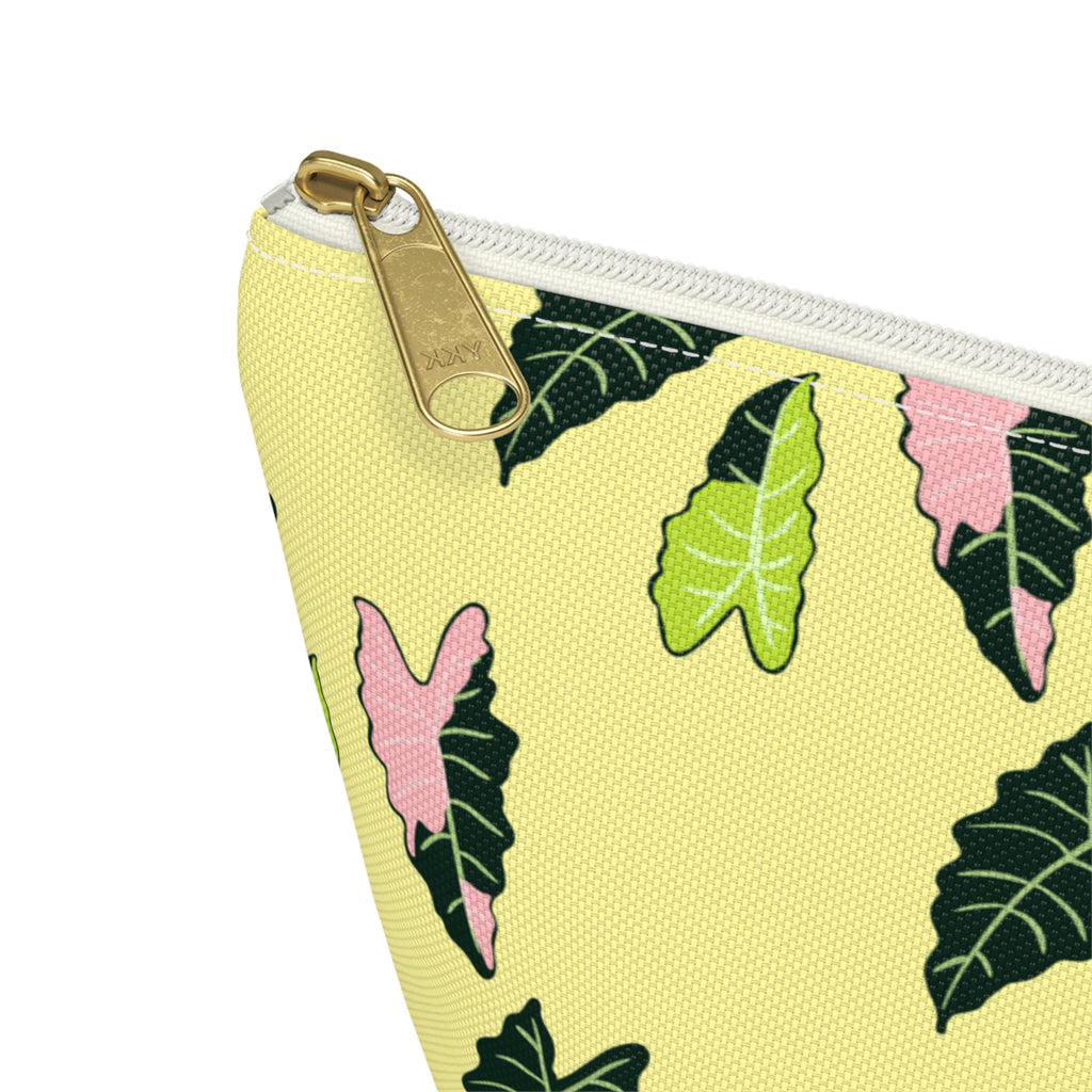 Alocasia Pattern Accessory Pouch – Makeup Bag With T-Bottom