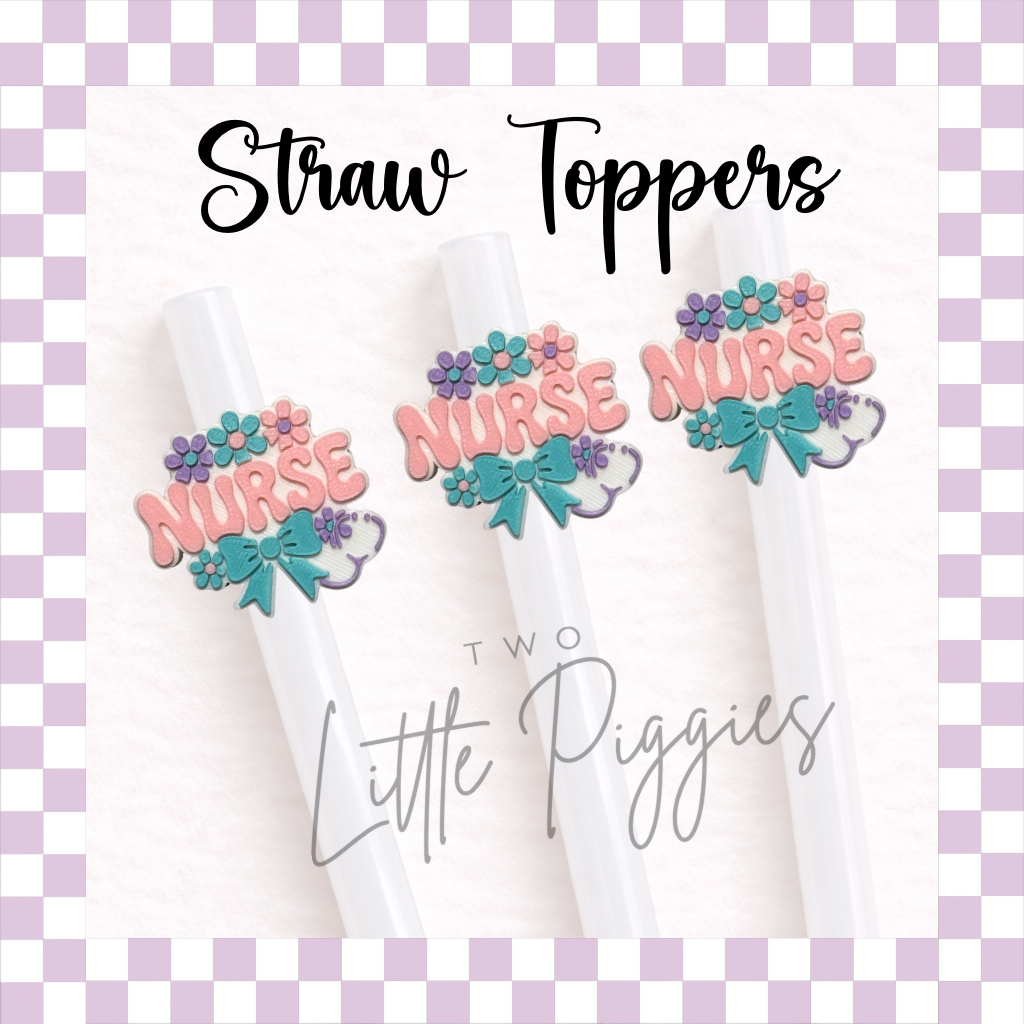 3D Printed - Straw Topper - Pastel Nurse