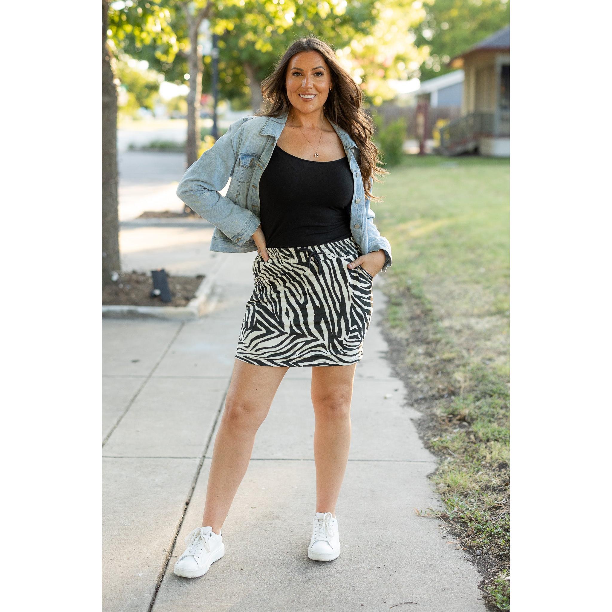 Zoe - Zebra Print Jogger Skirt