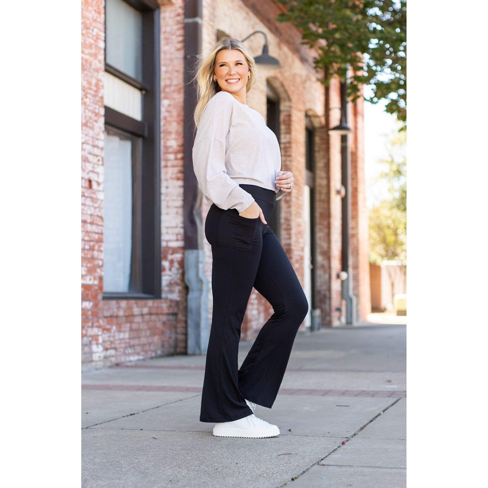 Vanessa - Black Bootcut Leggings - 27