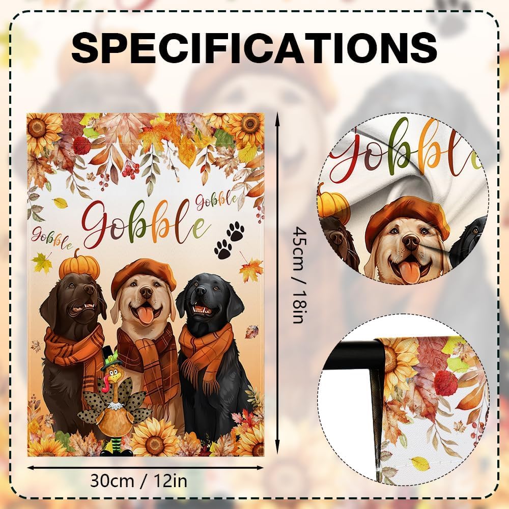 MEHOFOND Fall Happy Thanksgiving Garden Flag Double Sided 12x18in