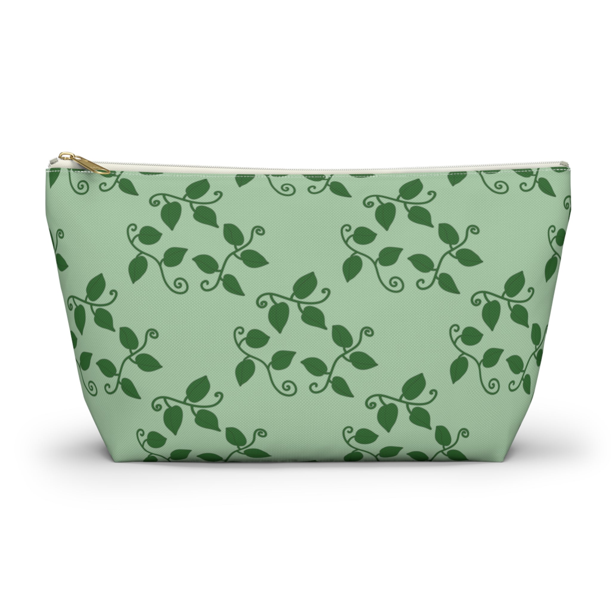Pothos Pattern Accessory Pouch – Makeup Bag With T-Bottom