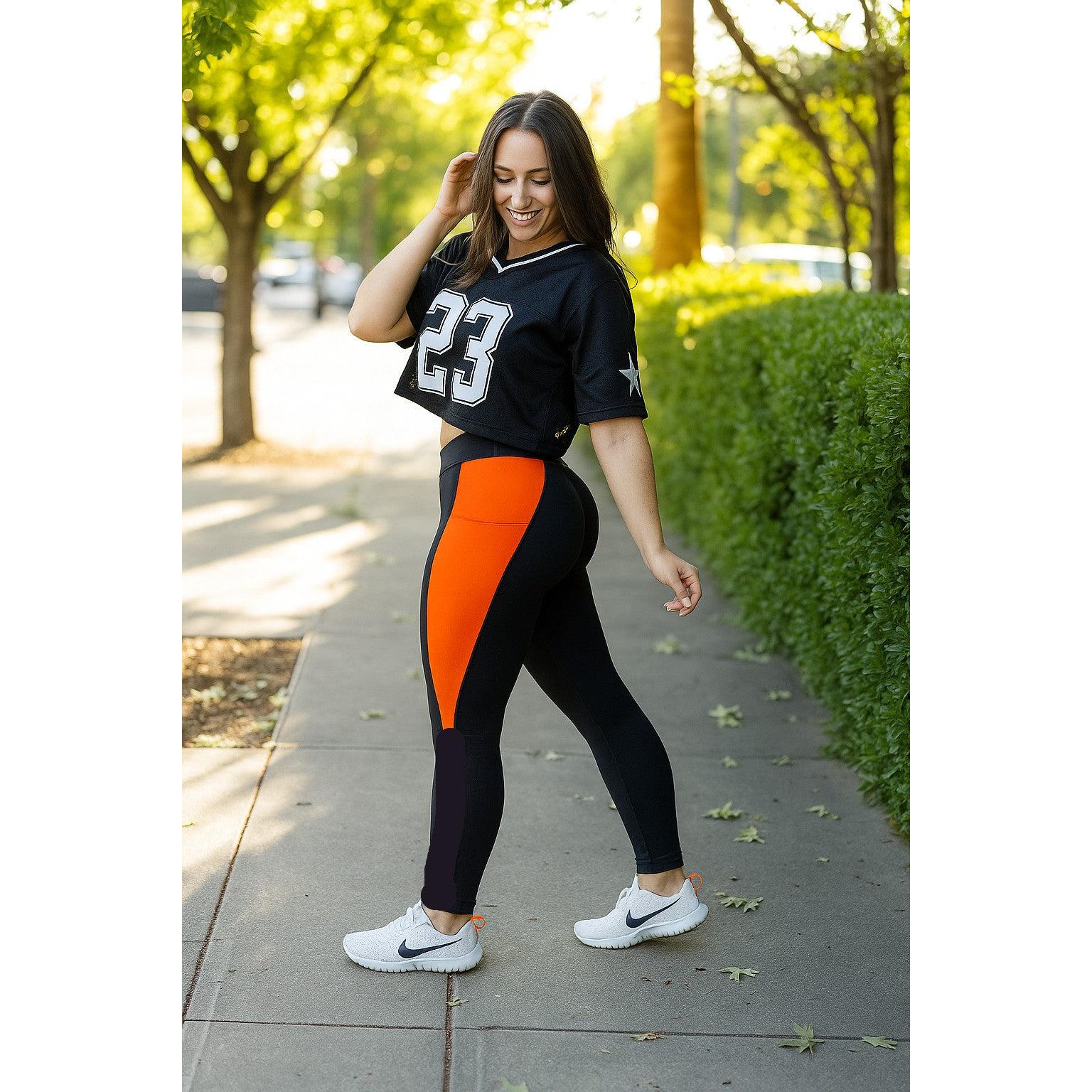 Tatumn - Orange  Panel Leggings