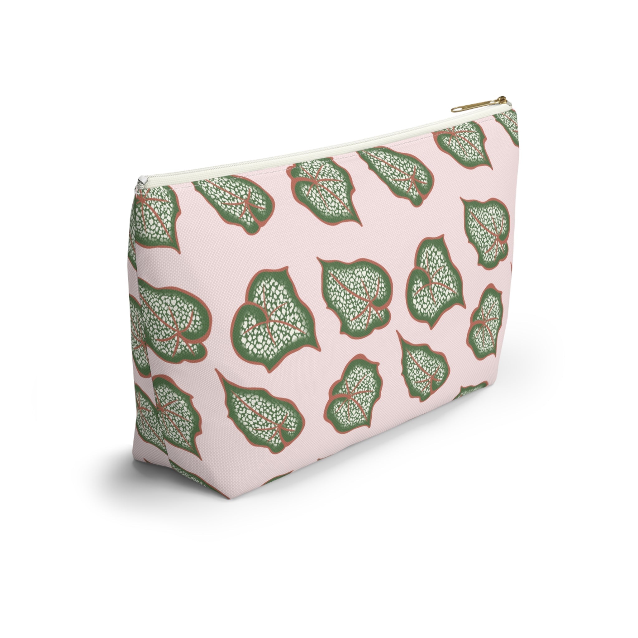 Begonia Pattern Accessory Pouch – Makeup Bag With T-Bottom