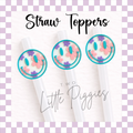 3D Printed - Straw Topper - Flower Smiley